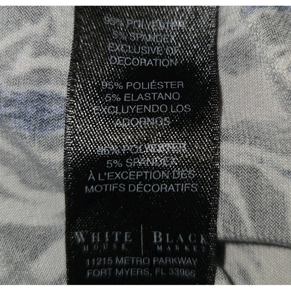 White House Black Market Blue Black Floral Dress Women's Size Small Square Neck - Picture 3 of 8